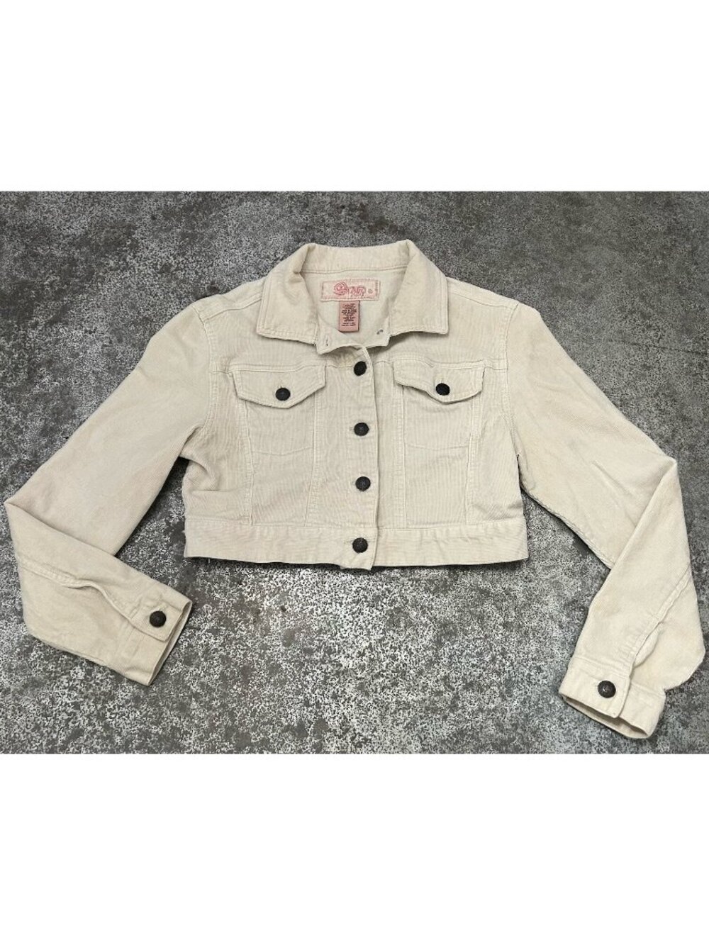 Vintage Star Jeans Corduroy Jacket White Size Medium Y2K Boho Cropped Trucker